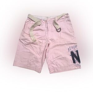 Men’s Aeropostale Pink Cotton Casual Shorts with Belt Size 34
